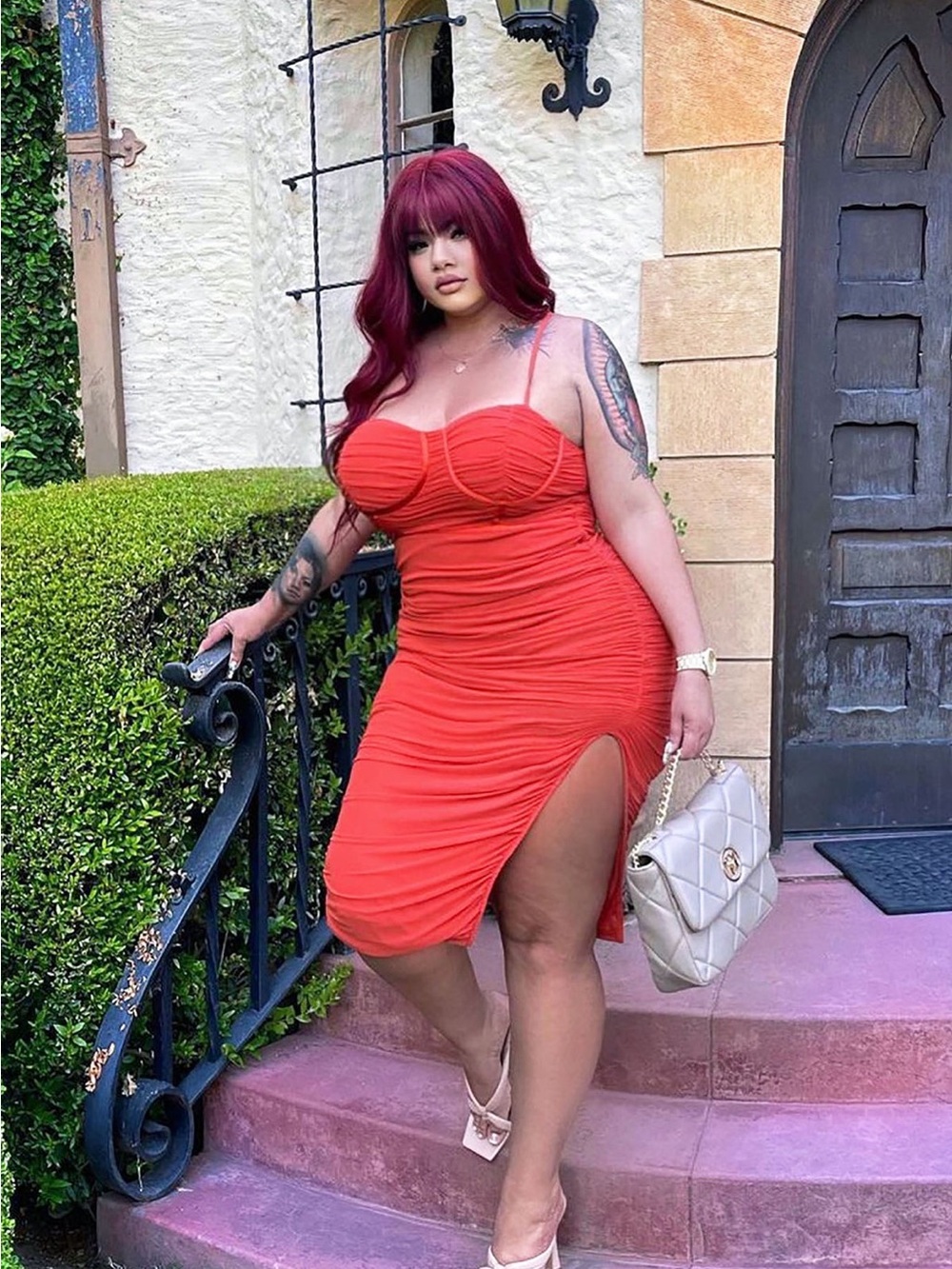 Fashion Nova Ruched Bodycon Dress – Size XL | Y2K Night‑Out Glam | Curve‑Hugging
